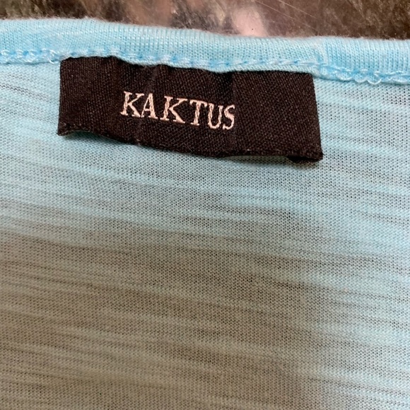 Kaktus teal cotton/poly top, size 16-18 - Picture 2 of 6